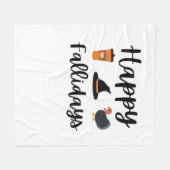 Niedliche Herbstsaison Happy Fallidays Erntedank H Fleecedecke (Vorderseite (Horizontal))