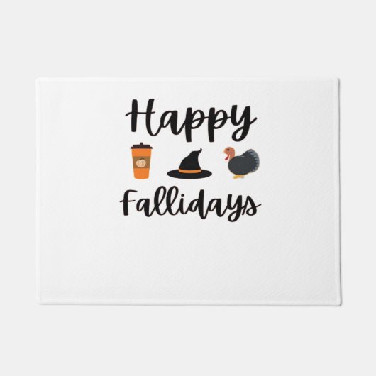 Niedliche Herbstsaison Happy Fallidays Erntedank H Fußmatte (Vorderseite)