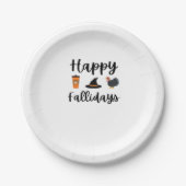 Niedliche Herbstsaison Happy Fallidays Erntedank H Pappteller (Vorderseite)