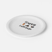 Niedliche Herbstsaison Happy Fallidays Erntedank H Pappteller (Schrägansicht)