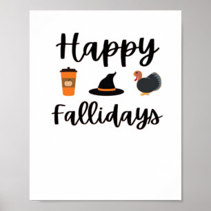Niedliche Herbstsaison Happy Fallidays Erntedank H Poster