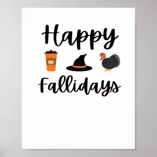 Niedliche Herbstsaison Happy Fallidays Erntedank H Poster (Vorne)