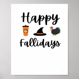 Niedliche Herbstsaison Happy Fallidays Erntedank H Poster