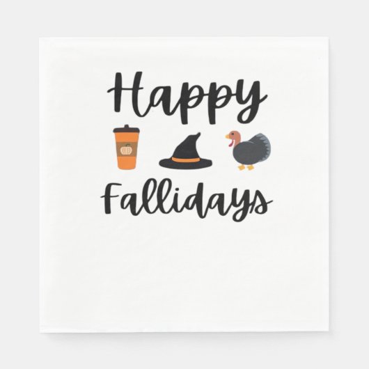 Niedliche Herbstsaison Happy Fallidays Erntedank H Serviette (Vorderseite)