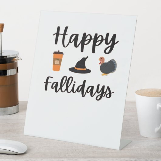 Niedliche Herbstsaison Happy Fallidays Erntedank H Sockelschild (In Situ)