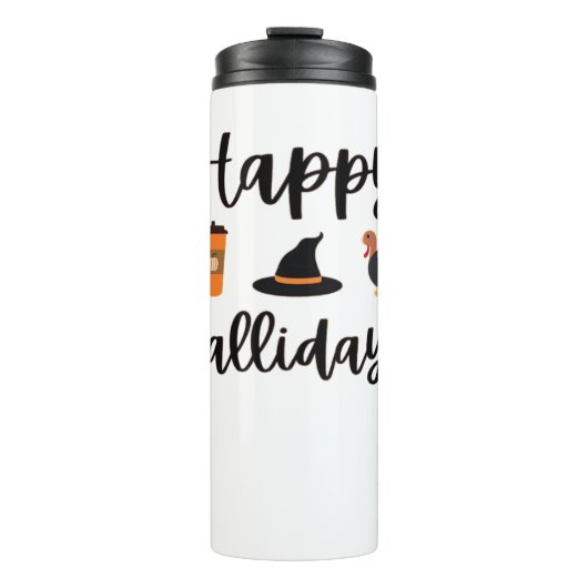 Niedliche Herbstsaison Happy Fallidays Erntedank H Thermosbecher (Vorderseite)