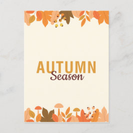 Niedliche Herbstsaison mit Blätter Feiertagspostkarte