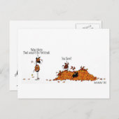 Niedliche Herbstsaison Pferde Verstecken vom Tiera Postkarte (Vorne/Hinten)