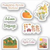 Niedliche Herbstsaison Vinyl Stickers Aufkleber (Vorderseite)