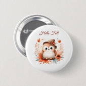 Niedliche Herbstschale auf einer Zweigniederlassun Button (Vorne & Hinten)