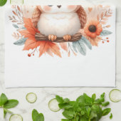 Niedliche Herbstschale auf einer Zweigniederlassun Geschirrtuch (Gefaltet)