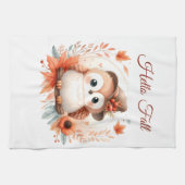 Niedliche Herbstschale auf einer Zweigniederlassun Geschirrtuch (Horizontal)