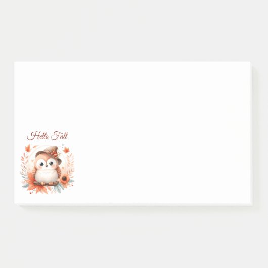 Niedliche Herbstschale auf einer Zweigniederlassun Post-it Klebezettel (Vorderseite)