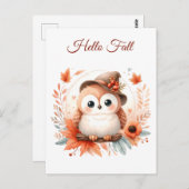 Niedliche Herbstschale auf einer Zweigniederlassun Postkarte (Vorne/Hinten)