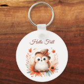 Niedliche Herbstschale auf einer Zweigniederlassun Schlüsselanhänger (Vorderseite)