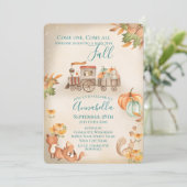 Niedliche Herbststrecke Einladung (Stehend Vorderseite)