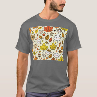 Niedliche Herbstuntergänge und Cloud-Muster in Kaw T-Shirt