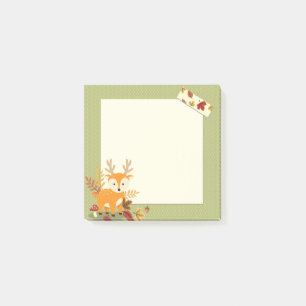 Niedliche Herbstzeit Deer 3" x 3" Post-it®-Notize Post-it Klebezettel
