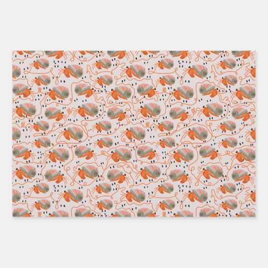 Niedliche Hermit Crap Wrapping Paper Collection Geschenkpapier Set (Vorderseite 2)