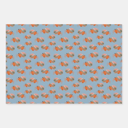 Niedliche Hermit Crap Wrapping Paper Collection Geschenkpapier Set (Vorderseite)