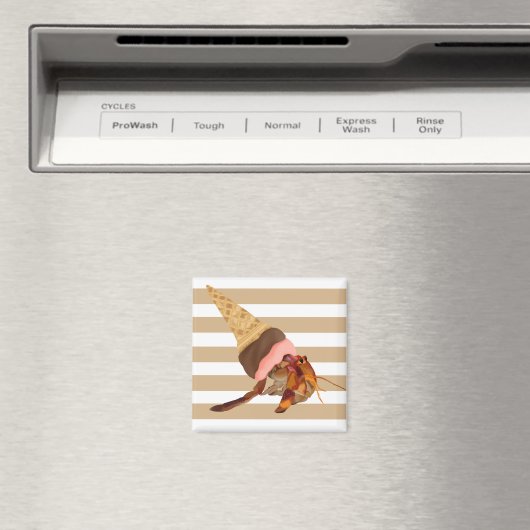 Niedliche Hermit Krabbe mit Eiscreme-Kone-Muschel Magnet (In Situ (Geschirrspüler))