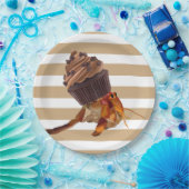 Niedliche Hermit Krabbe mit Schokolade Cupcake Mus Pappteller (Party)