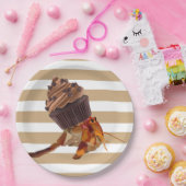 Niedliche Hermit Krabbe mit Schokolade Cupcake Mus Pappteller (Party)