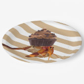 Niedliche Hermit Krabbe mit Schokolade Cupcake Mus Pappteller (Schrägansicht)