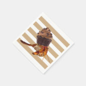 Niedliche Hermit Krabbe mit Schokolade Cupcake Mus Serviette (Ecke)