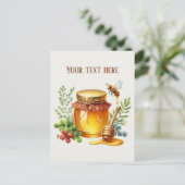Niedliche Hersteller von Honig fügen Text hinzu Postkarte (Stehend Vorderseite)