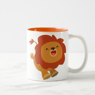 Niedliche herumspringende Cartoon-Löwe-Tasse Zweifarbige Tasse