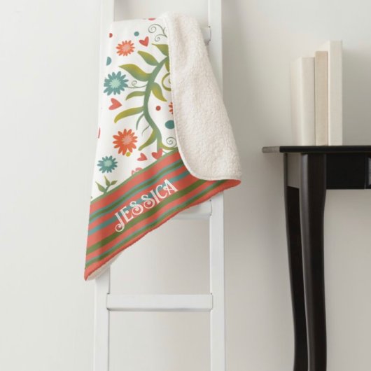 Niedliche Herz-Blume Inspirivity Sherpadecke