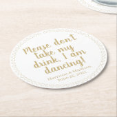 Niedliche Herz-Goldnamen Runder Pappuntersetzer (Angewinkelt)