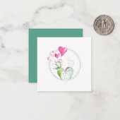 Niedliche Herz-Kaktus-Pflanze Mitteilungskarte (Vorderseite/Rückseite Beispiel)