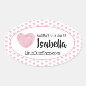 Niedliche Herz-Liebe-Aufkleber Ovaler Aufkleber (Vorderseite)