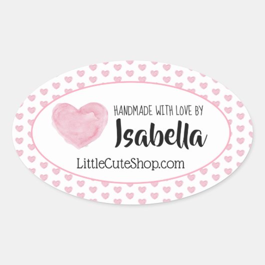 Niedliche Herz-Liebe-Aufkleber Ovaler Aufkleber (Vorderseite)