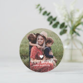 Niedliche HERZ-LIEBE DU MUTTERNACHRICHTENFOTOkarte Einladung (Stehend Vorderseite)