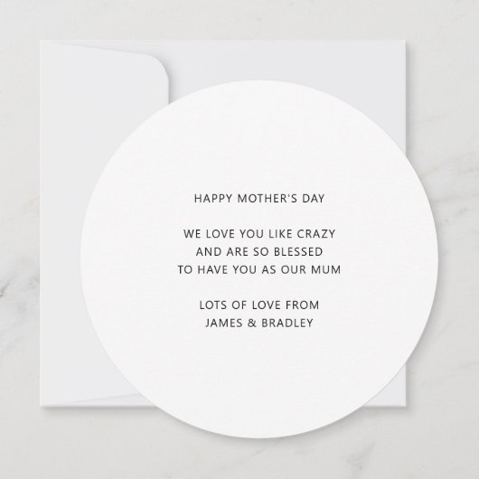 Niedliche HERZ-LIEBE DU MUTTERNACHRICHTENFOTOkarte Einladung (Rückseite)