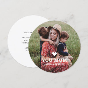 Niedliche HERZ-LIEBE DU MUTTERNACHRICHTENFOTOkarte Einladung