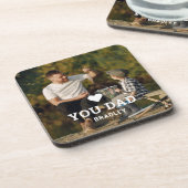 Niedliche HERZ-LIEBE SIE VATER Foto-Namen Getränkeuntersetzer (Linke Seite)