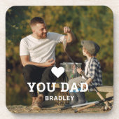 Niedliche HERZ-LIEBE SIE VATER Foto-Namen Getränkeuntersetzer (Vorderseite)