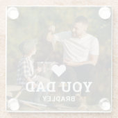 Niedliche HERZ-LIEBE SIE VATER Foto-Namen Glasuntersetzer (Rückseite)