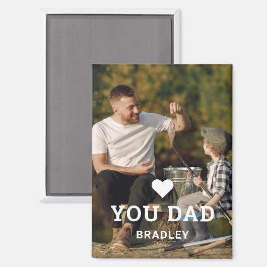 Niedliche HERZ-LIEBE SIE VATER Foto-Namen Magnet (Vorderseite/Rückseite)