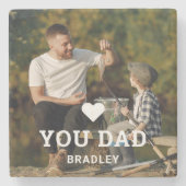 Niedliche HERZ-LIEBE SIE VATER Foto-Namen Steinuntersetzer (Vorderseite)