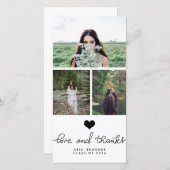 Niedliche Herz-Liebe und Dank-Typografie-Absolvent Dankeskarte (Vorne/Hinten)