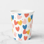 Niedliche Herz-Muster-Papiergruppen Pappbecher (Rückseite)