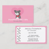 Niedliche Herz Pink Pet Groomer Visitenkarte (Vorne/Hinten)