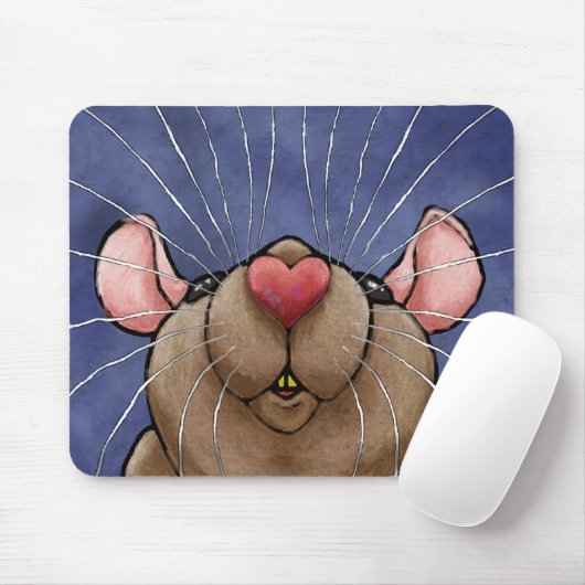 Niedliche Herz-Ratte Mousepad (Mit Mouse)