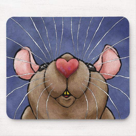 Niedliche Herz-Ratte Mousepad (Vorne)