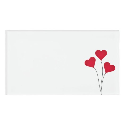 Niedliche Herzballons Namenschild (Vorderseite)